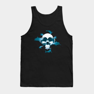 Scuba diving Skull and Sharks Tank Top